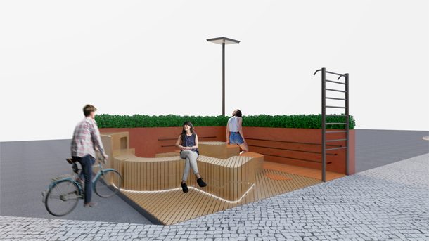 361° inaugura parklet para esportistas em Copacabana (RJ)