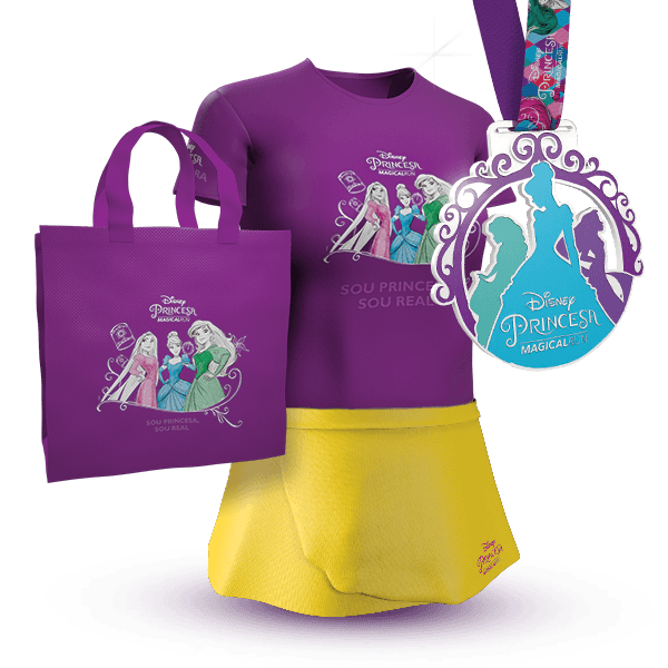 kit caminhada corrida disney princesa magical run