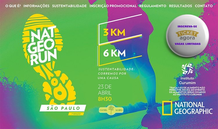 banner com as descrições da corrida NAT GEO RUN