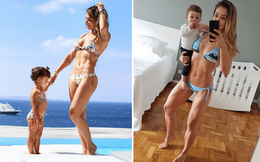 Mães fitness: Bella Falconi e Thais Figueiredo