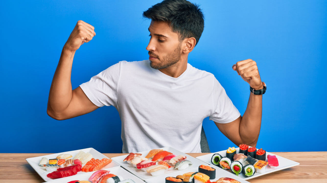 Comida japonesa para um atleta